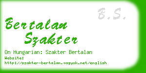 bertalan szakter business card